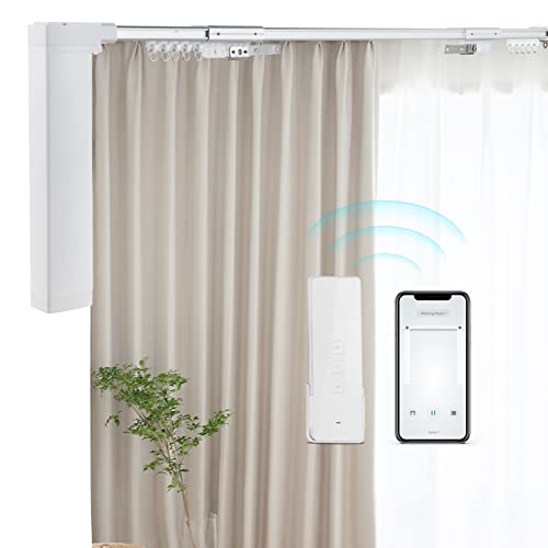 WIFI Electric Curtain Track Motorized Curtain Rod Compatible with Alexa