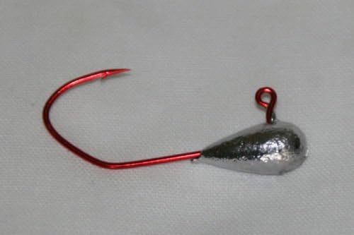 retewer 50 pk 3/8 oz Tube Jigs Walleye Bass Fishing Red Sickle Hooks