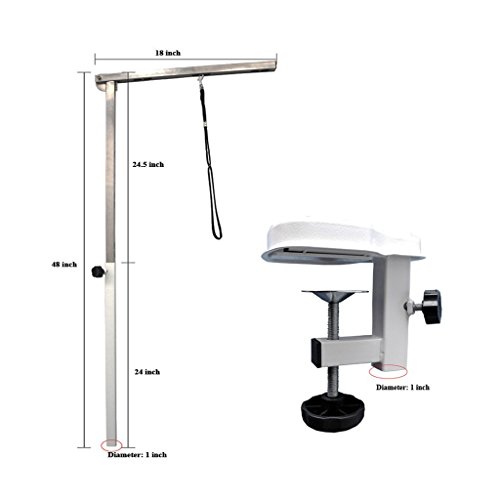 Flying Pig Grooming Medium Stainless Steel Frame Foldable Dog Pet Table, 38" by 22", Black