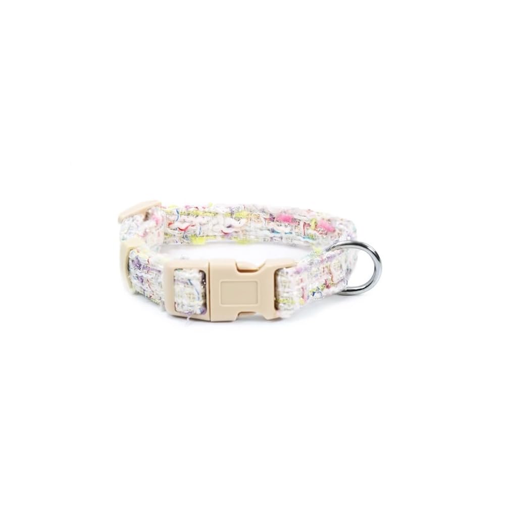 Record - Mademoiselle Line Dog Collar - Made of Tweed - Size XS - Thickness 1.5 cm - Circumference 27-34 cm - Colour Tweed Check Pattern