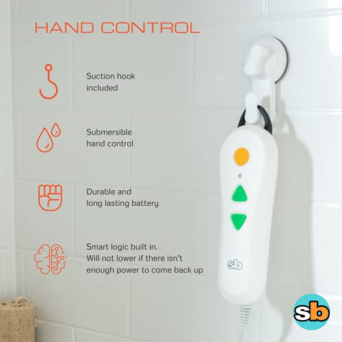 Showerbuddy Lightweight Power Charged Reclining Bath Lift Chair Battery Operated Remote