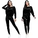 Selowin Womens Off Shoulder Velour Suit 2 Piece Slim Sweatpants Sweatsuit Sets