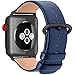 Fullmosa Leather Bands Compatible with Apple Watch Band 42mm 41mm 40mm 38mm for Women Men, Top Grain Genuine Leather Strap for iWatch Series 11/10/9/8/7/6/5/4/3/2/1,SE3/2/1, Dark Blue/Smoky Grey