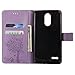 LG Stylo 3 Case,Stylus 3 plus wallet Case,Premium Vintage Emboss Floral PU Leather Built-In Card/Cash Slots,Stand Magnetic Wristlet Strap Case By Zvkvamt (TREE-PURPLE)