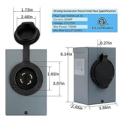Flameweld 30 Amp Power Inlet Box, NEMA 3R Power