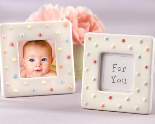 "Delightfully Dotted" Ceramic Polka-Dot Photo Frame - Set of 12