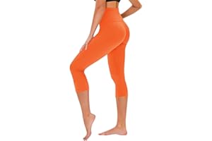TNNZEET Black High Waisted Capri Leggings for Women, Buttery Soft Workout Yoga Leggings