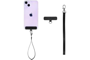 Smartish Phone Wristlet - Case Clinger - Universal iPhone Holder with Detachable Wrist Strap Loop for All Phone Cases - Black Vegan Leather