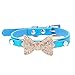 Dog Collars,Haoricu Puppy Hot Cute Crystal Bowknot Small Pet Collar Cat Bell Collar for Dogs Adjustable Leather Buckle Neck Strap Collars