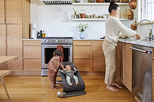 Transat évolutif Evolve Ergobaby 3-en-1 pour bébés et bambins de 2,5 à 13,2 kg - Transat bébé multi-positions avec hauteurs réglables, harnais sécurisé et insert nouveau-né, Charcoal Grey