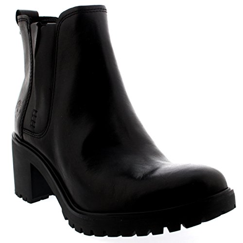Timberland Women's Averly Chelsea Boot, Black Smooth, 9 M US