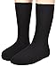 Flora&Fred Women's Flat Knit Cotton Crew Socks, Solid Color, Size 9-11 / Shoe Size 5-9, Black, 3 Pairs Pack