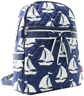 Quilted Sailboat Backpack Navy