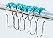 DOTZ Turquoise Roller Shower Curtain Hooks - Easy Glide Action - Nickel-Plated Stainless Steel Hooks - Set of 12 Shower Rings