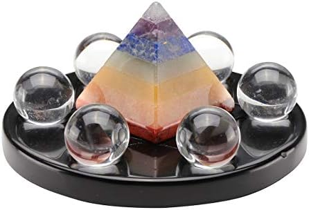 CrystalTears 7 Star Group Reiki Healing Crystal Chakra Balls Pyramid Seven-Star Array Feng Shui Ornament Decor