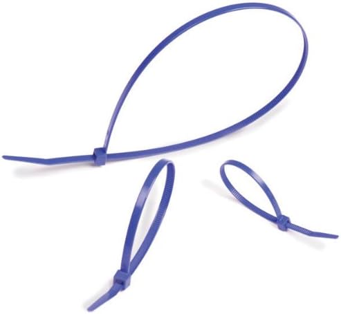 Hellermann Tyton 111-00831 Metal Content Tie, 15" Long, 50lb Tensile Strength, PA66MP, Blue (Pack of 100)