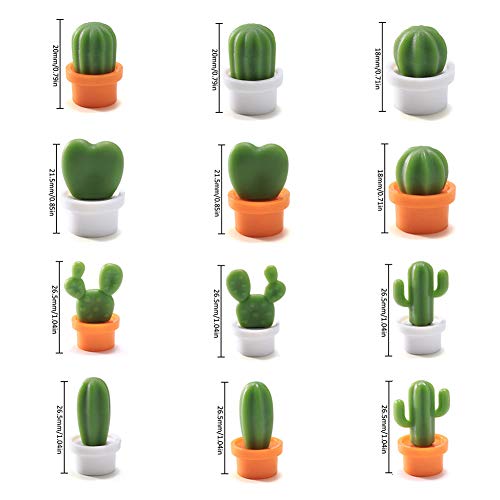 Neepanda 6 Pieces Cactus Refrigerator Magnets Cute Mini Cactus Kitchen Magnets Lovely and Colorful Potted Design Refrigerator Magnets for Home Kitchen Office Whiteboard Decoration Supplies(Orange)