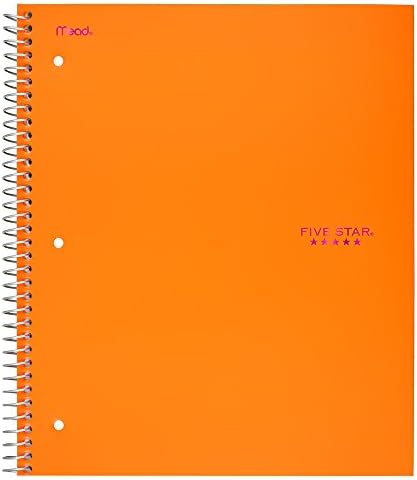 Five Star Spiral Notebook, 1 Subject, College Ruled Paper, 100 Sheets ...