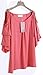 Merryfun Women's Summer Cold Shoulder Ruffle Sleeve Loose Stretch Tops Tunic Blouse Shirt,Watermelon Red XL