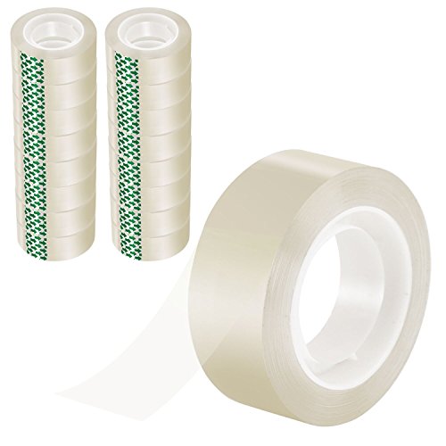 image for Luter Transparent Tape, 16 Rolls Clear Tape 19mm 3/4 inches Tape Refil