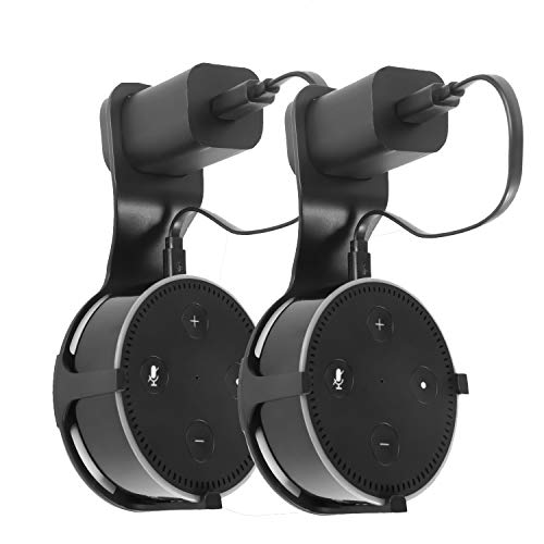 Outlet Wall Mount Hanger for Dot 2nd Generation,U UZOPI Space-Saving Solution Dot Accessories for Your Home Speaker, Black, 2 Pcs