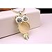 Jovana Retro Big Eye Owl Pendant Design Necklace(Gold)