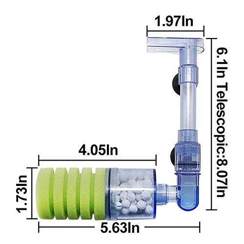 Vaorwne Aquarium Filter,Ultra Quiet Aquarium Biochemical Sponge Filter Fish Tank Air Pump Betta Fry Aquarium Fish Tank Water Fall Double Foam Sponge Filters Xy-2881