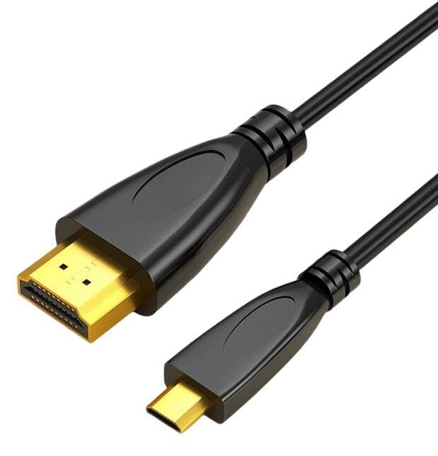 4K Micro HDMI to HDMI Cable High Speed HDMI to Micro HDMI Type D Adapter ARC HDR UHD Lead 3D 4K@60Hz Supports Ethernet Audio Compatible with Hero,Raspberry,DSLR,Camera,Laptop,TV,Monitor (1.5M/5FT)