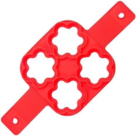 Timita Silicone Pancake Shaper, Nonstick Dishwasher Safe Egg Ring Maker Breakfast Pancake Mould-Also Works To Make Fried Eggs,Omelet,Keesh,Hash Browns(Flower shape)