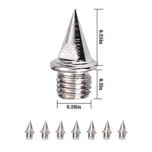Stainless Steel Spikes 110pcs 1/4 Inch Length Pyramid Shoes Spike Replacements Stainless Steel Spikes with One Spike Wrench,Track and Cross Country Spikes Shoe Replacement Spikes for Sports Short Runn