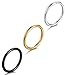 FIBO STEEL 3PCS 16G Stainless Steel Septum Piercing Nose Ring Hoop Earring Piercing Silver Gold Black 10MM