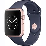 Apple Watch Series 1 Smartwatch 42mm, Rose Gold Aluminum Case/Midnight Blue Sport Band (Newest Model) (Renewed)
