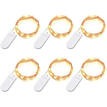 Engilen Fairy Lights 7.2 Feet 20 LED Copper Wire String Lights Decorative Lights Battery Operated, Warm White (6 Pack)