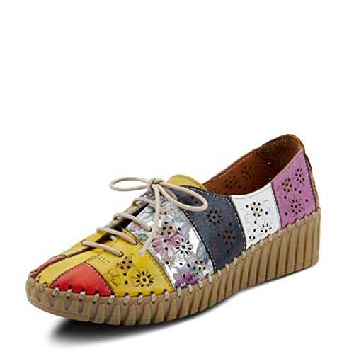 Spring Step Women's Guppy Lace-up Shoe Yellow Multi EU 38 US