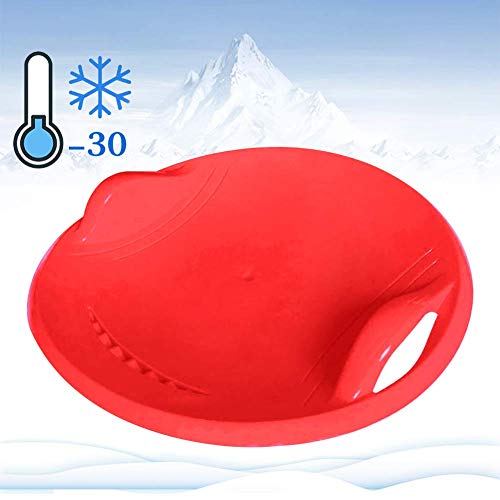 HLovebuy Sleigh Snow Sled, Children's Snow Saucer Sleds Tube Skiing Tools, Plastic Toboggan Snow Sled with Pull Rope for Kids Adult Grass Skiing/Sand Boarding/Skiing