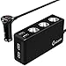 Cigarette Lighter Adapter, CHGeek 3-Socket 120W 12V/24V DC Power Splitter with 6.8A 4-Port USB Car Charger Black (3-socket)