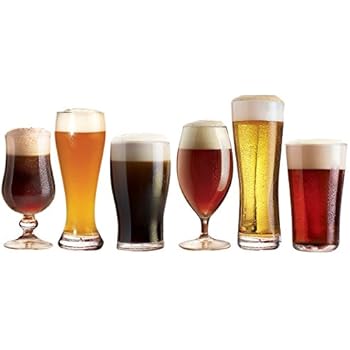 Luminarc Assorted Craft Brew Beer Glasses (Set of 6),, Clear