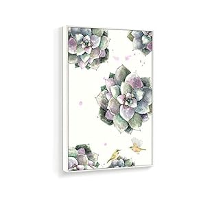 Framed Canvas Home Artwork Decoration Succulent Plant Canvas Wall Art for Living Room, Bedroom - 16x24 inches