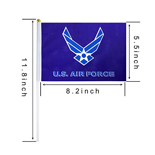 TSMD US Air Force Wings Stick Flag 50 Pack Small Mini Handheld United States Military Polyester Flags,Decorations Supplies for Army Party Events Celebration