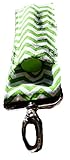 Lip Balm Chapstick Keychain Pouch Lanyard Strap Green Chevron Fob Holder