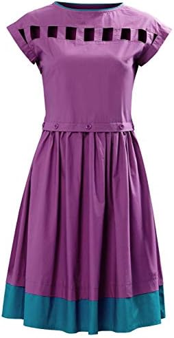 Nancy Wheeler Dress Costume Season 3 Halloween Cosplay Summer Casual Sleeveless Knee Length Purple Dresses
