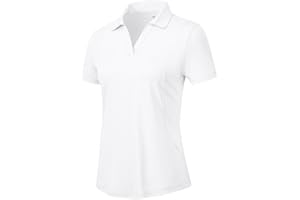 YSENTO Womens V-Neck Golf Apparel Shirts Collared Polo Shirts UPF 50+ Sun Protection Dry Fit Short Sleeve Tennis Tops