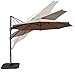 COBANA 10 Ft Offset Cantilever Outdoor Patio Hanging Umbrella 360° Rotation with Cross Base, Beige