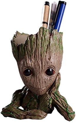 Lomika Fashion Guardians of The Galaxy Flowerpot Groot Pen Holder Action Figures Cute Model Toy Pen Pot Gifts to Kids