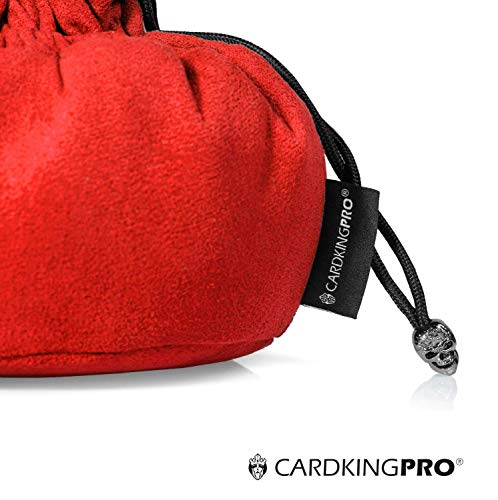 CardKingPro Immense Dice Bags with Pockets - Red - Capacity 150+ Dice - Great for Dice Hoarders