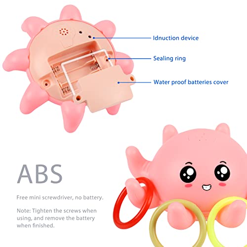 Leipal 2022 Octopus Bath Toys Light Up Spray Water Bathtub Toys for