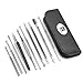10pcs Pimple Popper Blackhead Remover Tool +Ear Wax Removal +Cuticle Pusher Stainless Steel Comedone Zit Blemish Acne Kit with Brush & Leather Bag