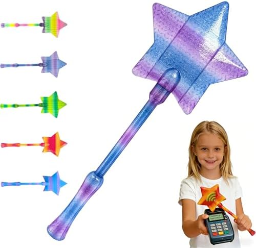 Varita Mágica Para Tarjetas De Crédito Con Ranura Oculta – Soporte En Forma De Estrella Impreso En 3D, Disponible En Dorado, Azul Y Rosa, Ideal Para Pagos Sin Contacto Y Cosplay