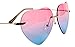 FreshGadgetz Women's Heart Shaped Rimless Sunglasses Pink to Blue Gradient Lens Unique Tortoise Arms AS-36