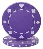 Brybelly Suited Poker Chips (50-Piece), Purple, 11.5gm